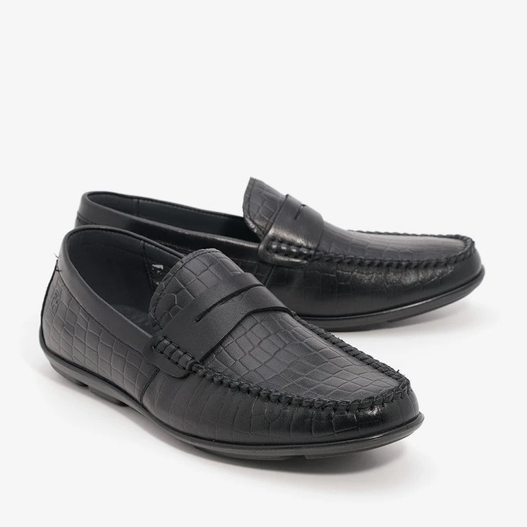 נעלי מוקסין לגברים מידה גדולה 1856522 שחור