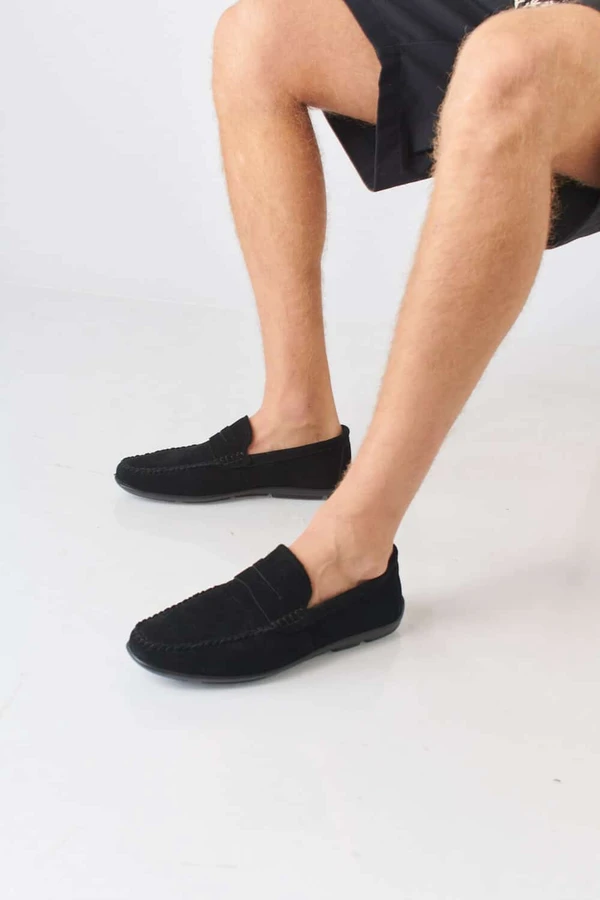 נעלי מוקסין לגברים 185651S שחור