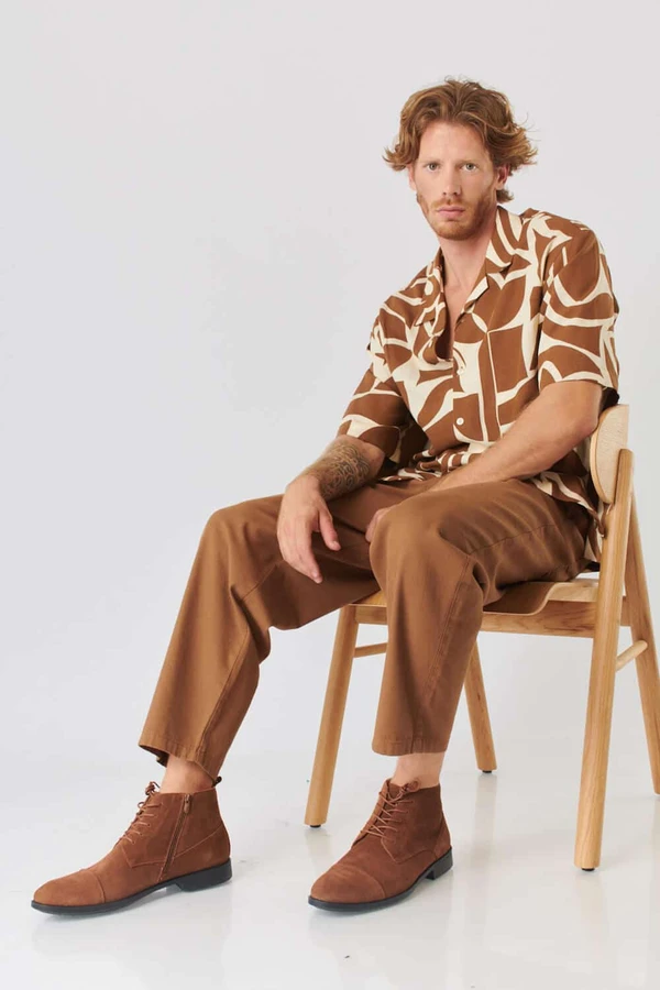 מגף לגבר עור זמש M182271S חום