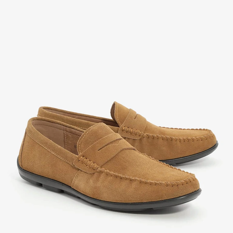 נעלי מוקסין לגברים 185651S טבק