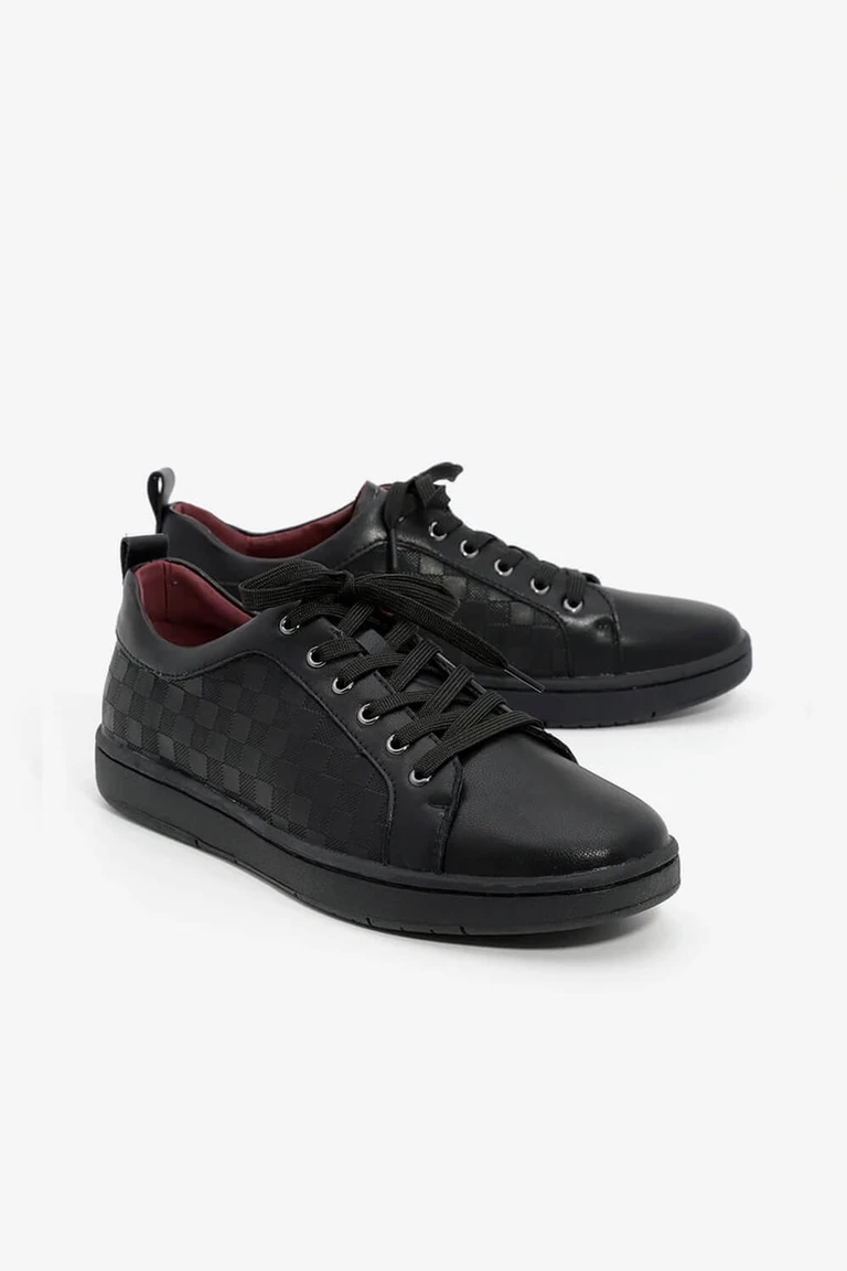 סניקרס לגברים משובץ 6807 שחור