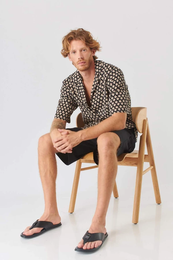 כפכפי אצבע לגברים אלגנט 7006 שחור