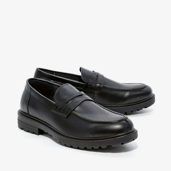 נעלי מוקסין לגברים קולג סוליית טרקטור 232308 שחור