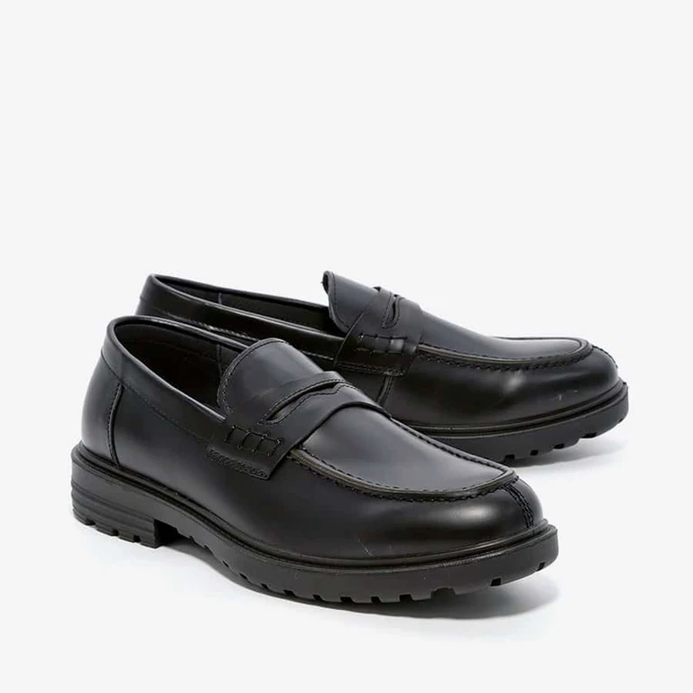 נעלי מוקסין לגברים קולג סוליית טרקטור 232308 שחור