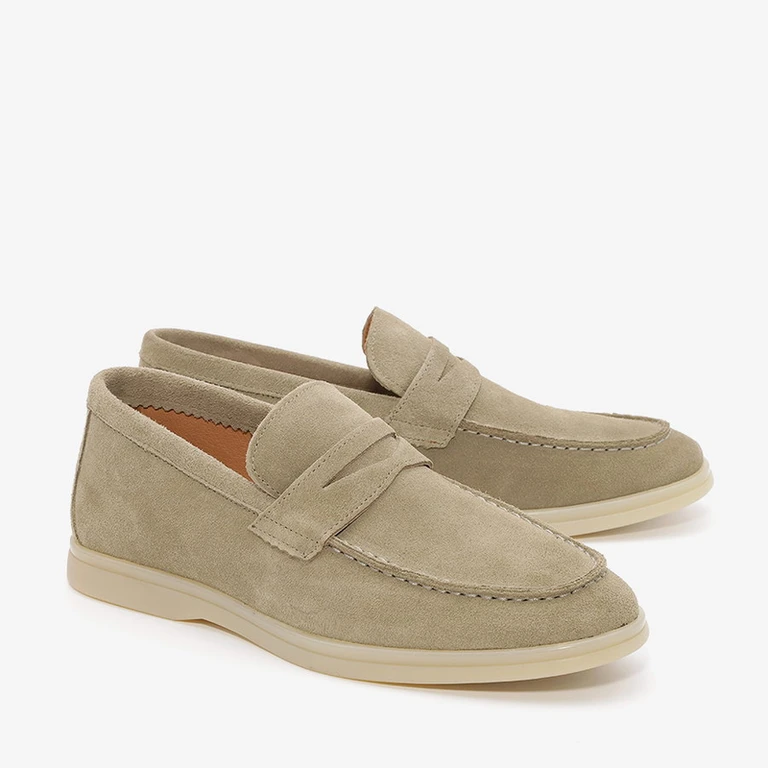 נעלי מוקסין לגברים עור זמש 1112 ירוק