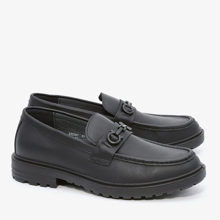 נעלי אלגנט לגברים מוקסין אדריאנו אבזם 232321 שחור