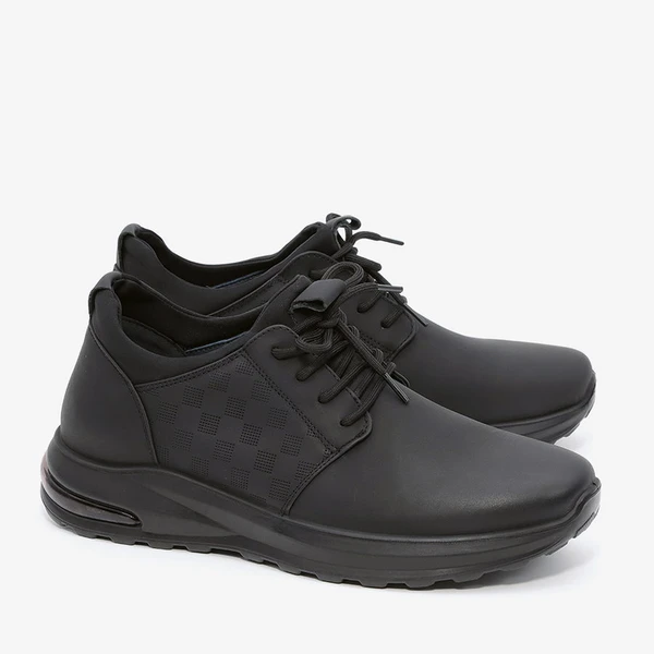 נעלי ספורט לגברים כרית אוויר ספורטיבי משובץ 237813 שחור