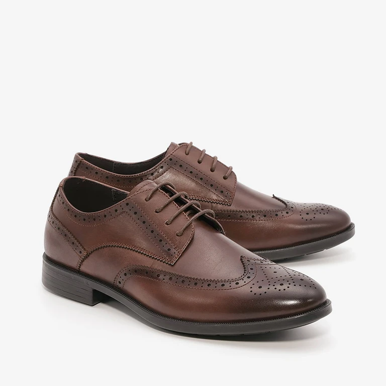 נעלי אלגנט לגברים קומפורט מידות גדולות 182276 קפה